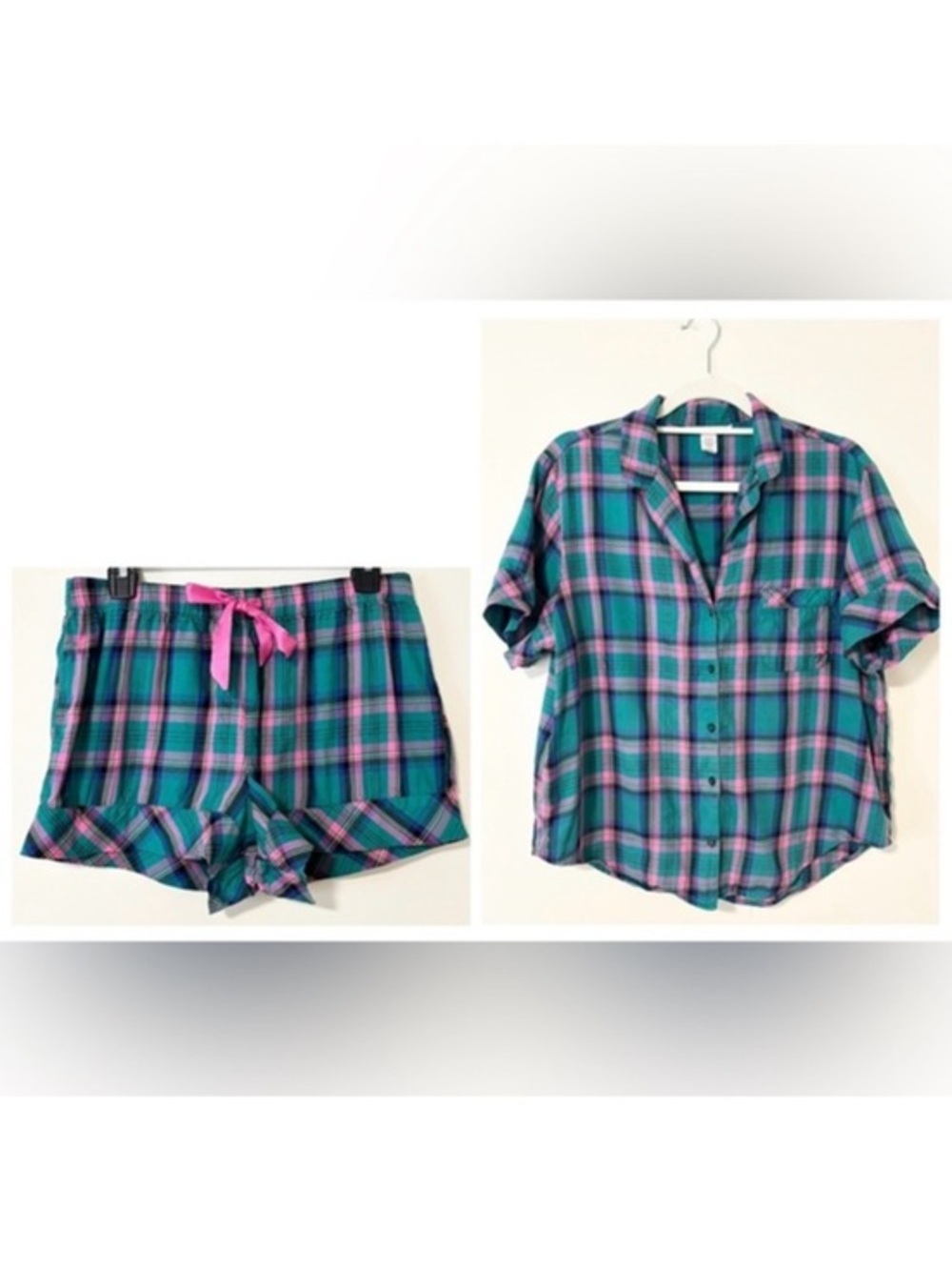 Victorias Secret Y2K Plaid Cotton Modal Pajama Set‎